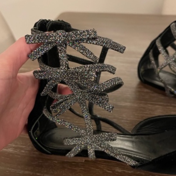 J. Crew Women's Velvet Bow Gladiator Flats - Size US 6 - Picture 8 of 8